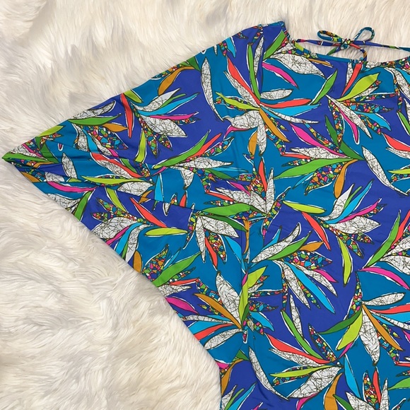 NWOT Trina Turk Multicolored Floral Print Swim Cover-Up Tunic Dress - Picture 6 of 11